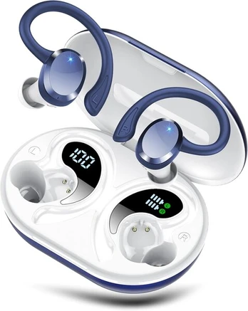 Sportinės ausinės, 68 val., Bluetooth 5.4, mėlynos