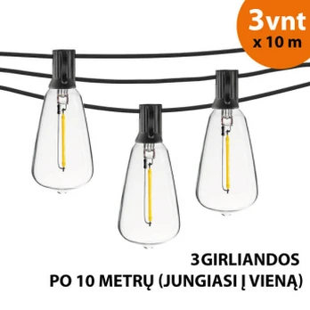 Lauko lemputės 30 m Retro