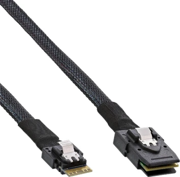 InLine® Slim SAS Kabelis, SFF-8654 zu Mini SAS SFF-8087, 12Gb/s, 1m