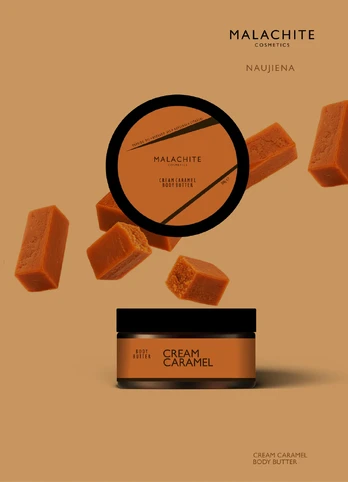 Kūno sviestas MALACHITE COSMETICS "cream caramel", 200ml.