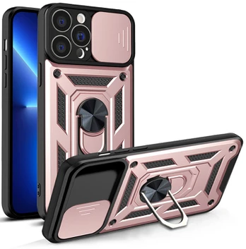 Dėklas Hybrid Armor Camshield iPhone 13 Pro Max Rožinis