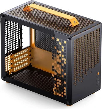 Jonsplus Z20 Micro-ATX Gehäuse, mit Tragegriff - juodas/oranžinis