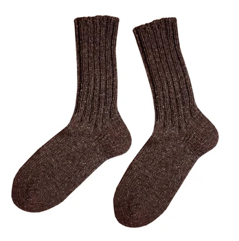 Vilnonės kojinės moterims, rudos