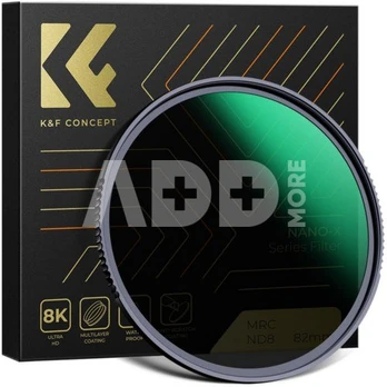 K&F Concept K&F 72MM,Nano-X, ND8 (3 Stop) ND Lens Filter Camera Filter 3-Stop Neutral Density Filter