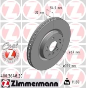 Stabdžių diskas ZIMMERMANN 400.3648.20 kaina