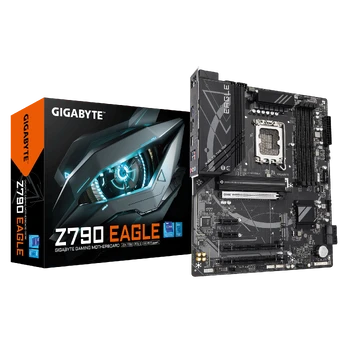 Mainboard GIGABYTE Intel Z790 LGA1700 ATX Memory DDR5 Memory slots 4 3xPCI-Express 3.0 1x 1xPCI-Express 4.0 4x. 1xPCI-Express 5.0 16x 3xM.2 1xHDMI 1xDisplayPort 6xUSB 2.0 6xUSB 3.2 1xUSB-C 1xPS/2 1xOptical S/PDIF 1xRJ45 3xAudio port Z790EAGLE1.0