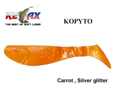 Relax guminukas Kopyto S073 Carrot, Silver glitter 6.3 cm