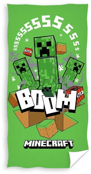 Rankšluostis paplūdimio Minecraft RDC-389, žalias, 70 x 140 cm, 1 vnt.