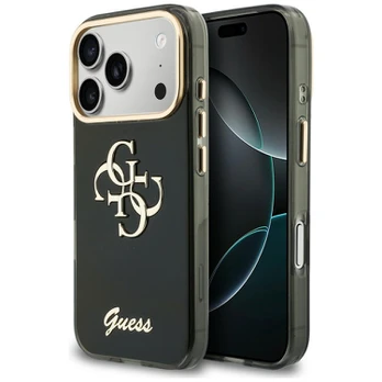 Dėklas Guess IML 4G Script Metal do iPhone 18 Pro / 17 Pro juoda