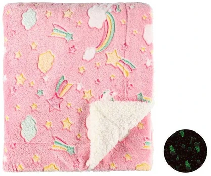 4Living Throw Glow Rainbow glow in the dark 125x150cm