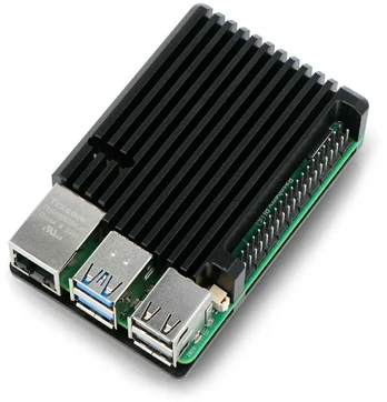 justPi dėklas, skirtas Raspberry Pi 5 - aliuminis - juodas