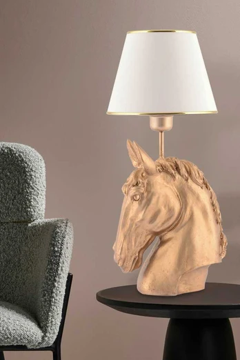 Stalo lempa Horse - Baltas, Gold