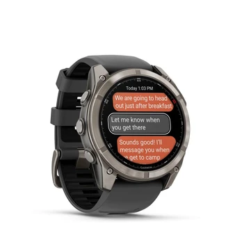 fēnix® 8 Pro – 51 mm, AMOLED, Sapphire, Titanium with Graphite/Juodas Silicone Band
