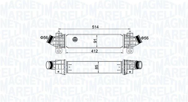 Tarpinis suslėgto oro aušintuvas, kompresorius MAGNETI MARELLI 351319204970