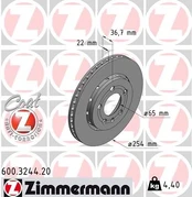 Stabdžių diskas ZIMMERMANN 600.3244.20 kaina