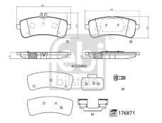 FEBI FE176871 Brake pad set kaina