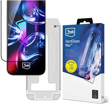 Grūdintas stiklas 3MK HardGlass Max su aplikatorem do Apple iPhone 13/13 Pro/14/16E
