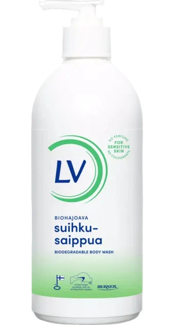 Kūno prausimosi želė LV Biodegradable Sensitive, 500 ml