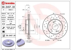 Stabdžių diskas BREMBO 09.5457.3X kaina