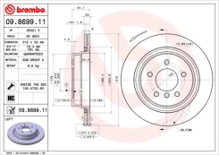 Stabdžių diskas BREMBO 09.8699.11 kaina