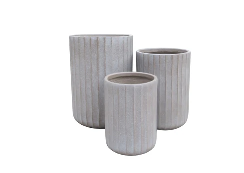Vazonas Domoletti LT14603-1S, keramika/molis, Ø 24 cm, pilkas