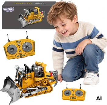 WOOPIE Remote Controlled Construction Bulldozer RC Bulldozer Sound Light