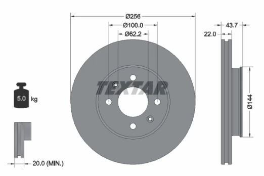 TEXTAR 92304603 Brake Disc