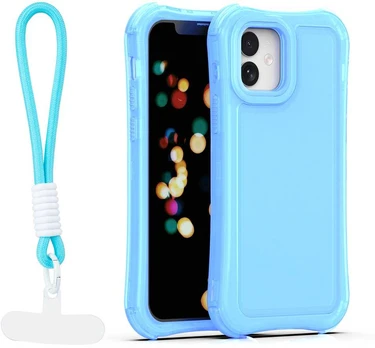 Dėklas Telforceone Safepop case with strap for iPhone 12 / 12 Pro 6,1' mėlynas
