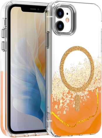 Dėklas Telforceone Epoxy Mag case for iPhone 11 oranžinis