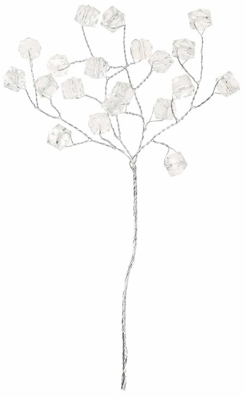 Dirbtinė šakelė Home4you Shine, balta sp., 16 cm