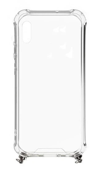 Evelatus iPhone XS Max Silikoninis skaidrus su karoliais TPU dirželiu Apple Silver