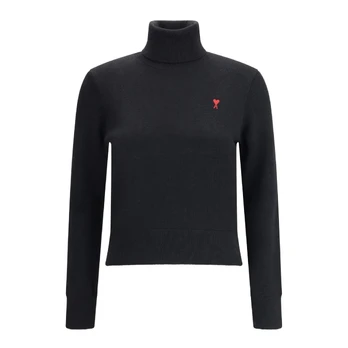 Megztinis moterims, Juoda, Turtleneck sweater