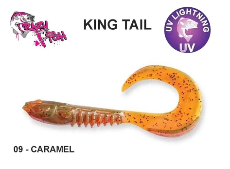 Minkštas masalas Crazy Fish King Tail Caramel 65 mm 6.5 cm