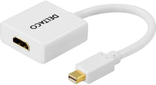 Adapteris DELTACO mini DisplayPort - HDMI, baltas / DP-HDMI2