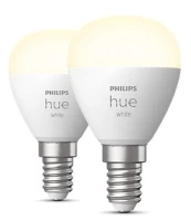 LED lemputė Philips Hue LED, P45, šiltai balta, E14, 5.7 W, 470 lm, 2 vnt. kaina