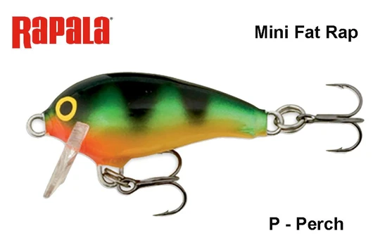 Vobleris Rapala Mini Fat Rap MFR03P Perch 3 cm