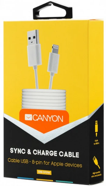Laidas Canyon Sync & Charge, USB 2.0/Apple Lightning, 100 cm, balta