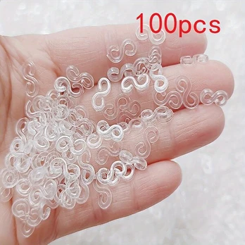 Plastikiniai užsegimai, 100 vnt, Skaidrus S