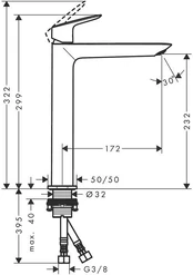 Praustuvo maišytuvas Hansgrohe Logis, 71258670 kaina