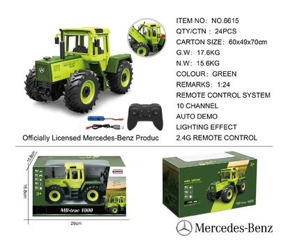 Tractor Green 1:24 with remote control Mercedes Benz