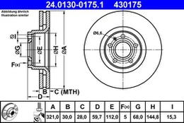 ATE 24.0130-0175.1 Brake Disc kaina