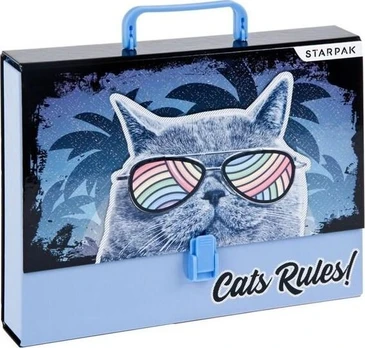 Aplankas su rankena Starpak Cats Rules A4