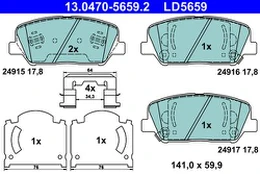 ATE 13.0470-5659.2 Brake pad set