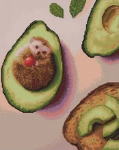 Deimantinė mozaika. Avokado skrebutis