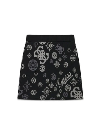 Guess Mini sijonas J6BD04 Z1278 Juoda Regular Fit