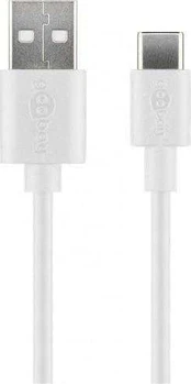USB kabelis Goobay USB-A - USB-C 0,5 m Baltas (JAB- 3891583)