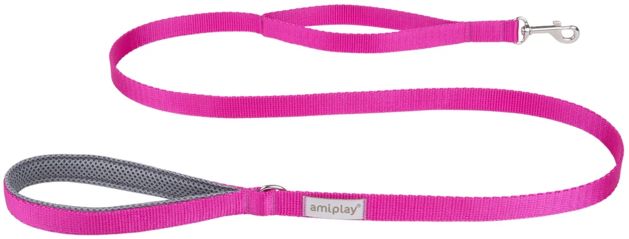 Pavadėlis Amiplay Samba, rožinis, L, 1.5m x 2.5cm