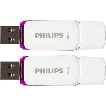 USB laikmena Philips Usb 2.0 64gb atmintukai (2 vnt.) - Magic Purple