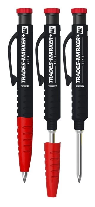 Pieštukas Markal Trades Marker+ DRY 2 IN 1
