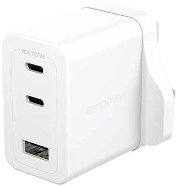 Panzer Glass empower by PanzerGlass Turbo UK 70W GaN Adapteris 2xUSB-C+USB-A